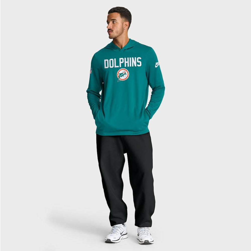 Big & Tall Alt Pack Dri-FIT Long Sleeve Hoodie T-Shirt  - Miami Dolphins Hoodies