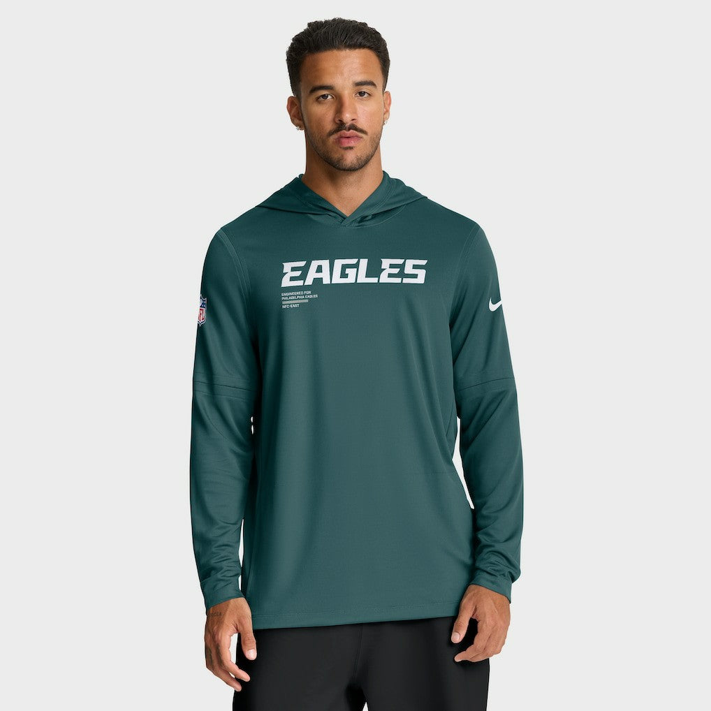 Big & Tall Sideline Dri-FIT Long Sleeve Hoodie T-Shirt - Philadelphia Eagles Hoodies