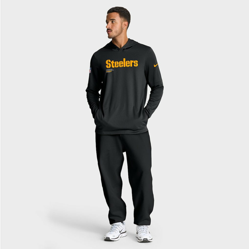 Big & Tall Sideline Dri-FIT Long Sleeve Hoodie T-Shirt - Pittsburgh Steelers Hoodies