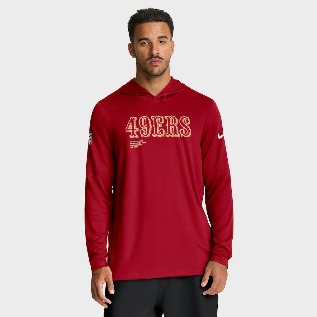 Big & Tall Sideline Dri-FIT Long Sleeve Hoodie T-Shirt - San Francisco 49ers Hoodies
