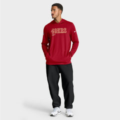 Big & Tall Sideline Dri-FIT Long Sleeve Hoodie T-Shirt - San Francisco 49ers Hoodies