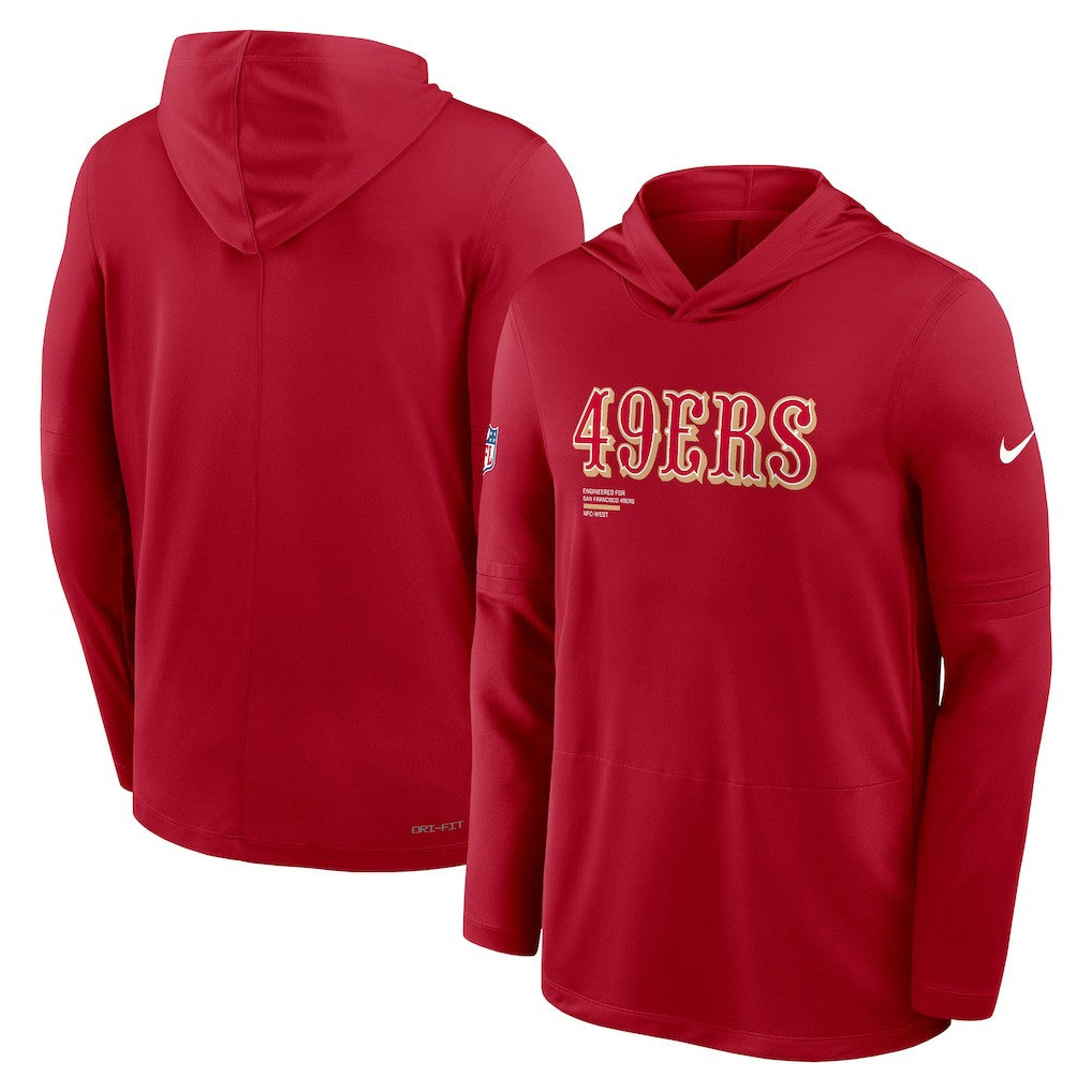 Big & Tall Sideline Dri-FIT Long Sleeve Hoodie T-Shirt - San Francisco 49ers Hoodies