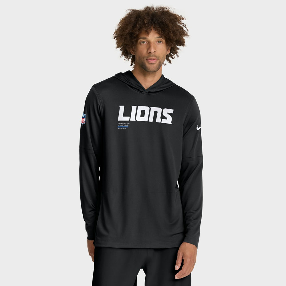 Big & Tall Sideline Dri-FIT Long Sleeve Hoodie T-Shirt - Detroit Lions Hoodies