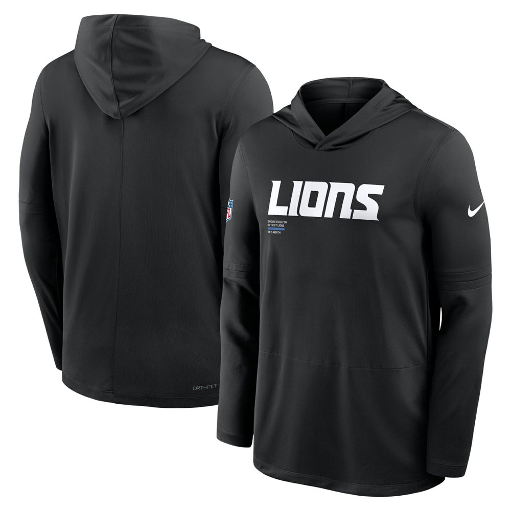 Big & Tall Sideline Dri-FIT Long Sleeve Hoodie T-Shirt - Detroit Lions Hoodies