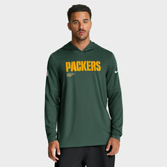 Big & Tall Sideline Dri-FIT Long Sleeve Hoodie T-Shirt - Green Bay Packers Hoodies