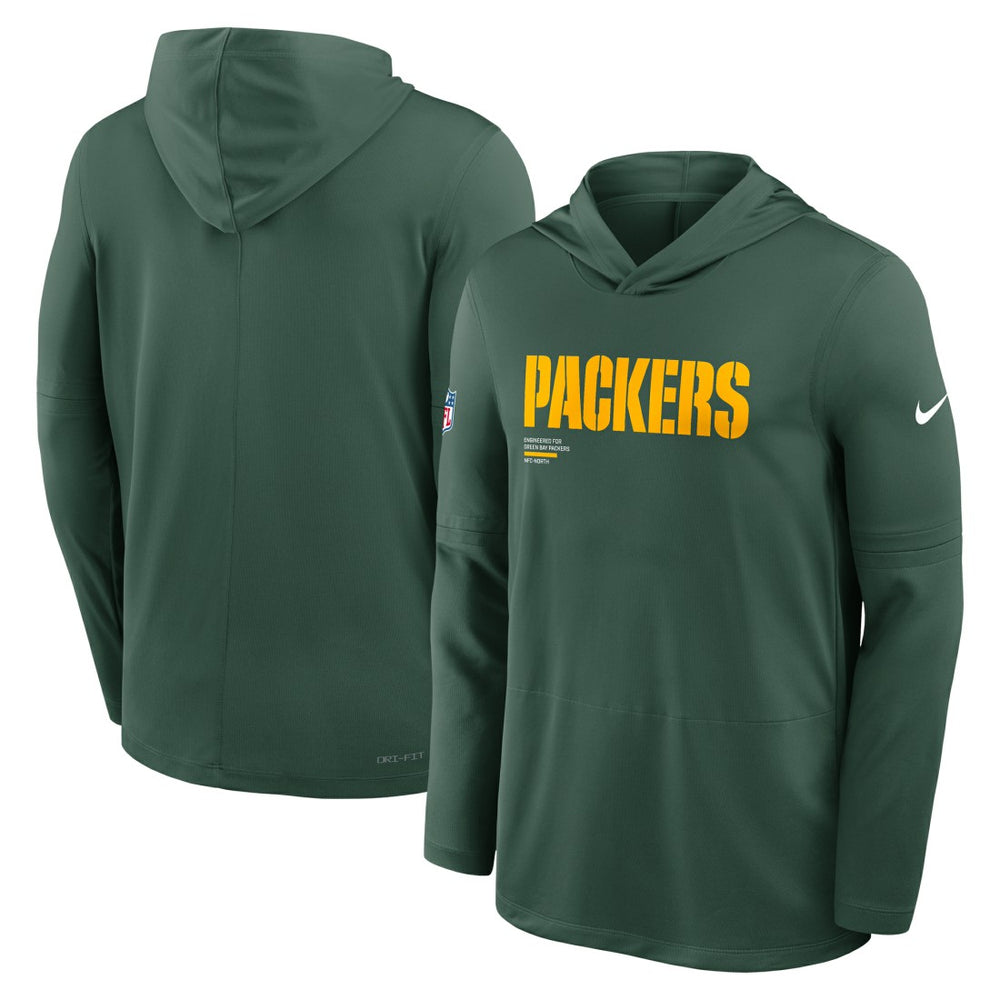 Big & Tall Sideline Dri-FIT Long Sleeve Hoodie T-Shirt - Green Bay Packers Hoodies