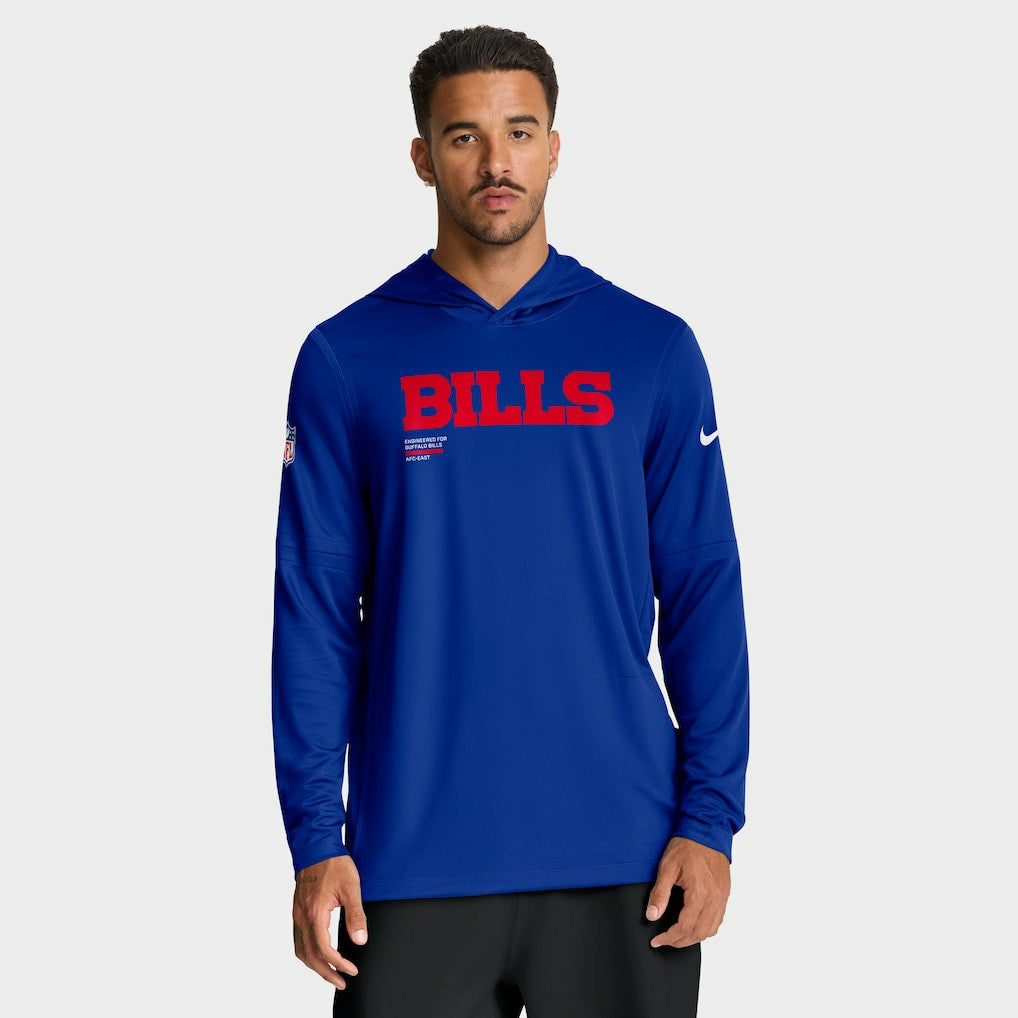 Big & Tall Sideline Dri-FIT Long Sleeve Hoodie T-Shirt - Buffalo Bills Hoodies