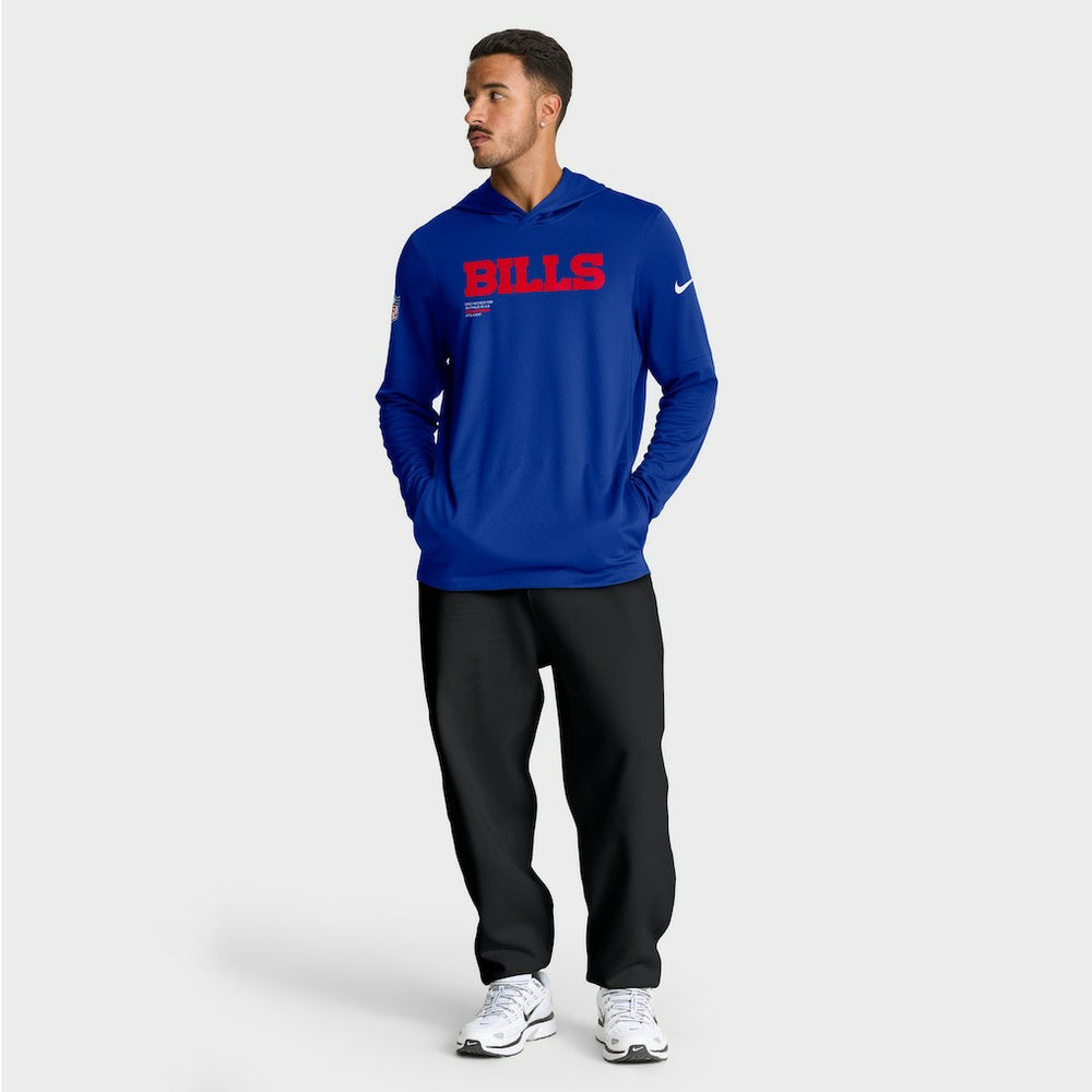 Big & Tall Sideline Dri-FIT Long Sleeve Hoodie T-Shirt - Buffalo Bills Hoodies