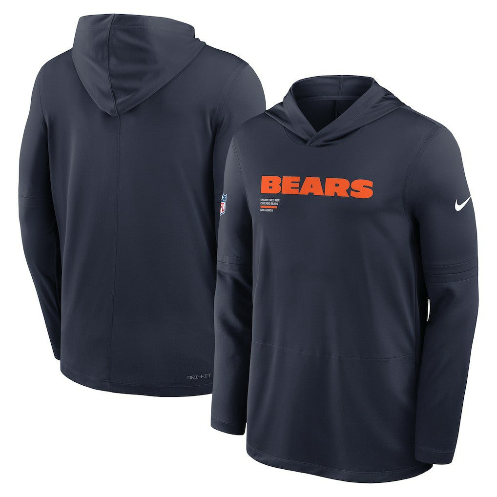 Big & Tall Sideline Dri-FIT Long Sleeve Hoodie T-Shirt - Chicago Bears Hoodies