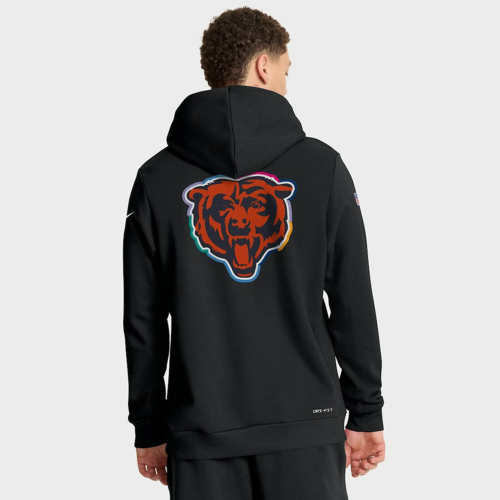 Tall 2025 NFL Crucial Catch Sideline Standard Issue Dri-FIT Hoodie - Chicago Bears Hoodies