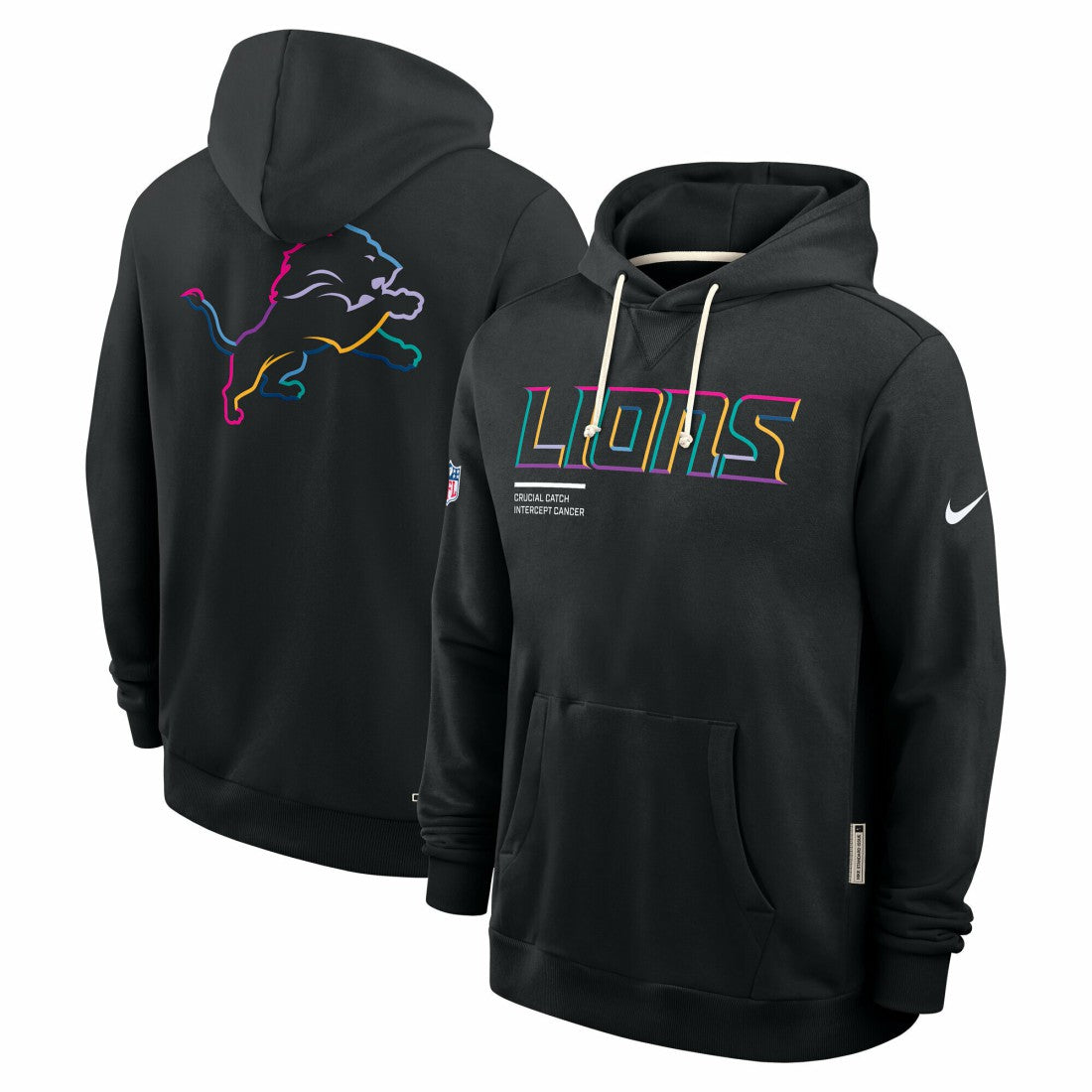 Tall 2025 NFL Crucial Catch Sideline Standard Issue Dri-FIT Hoodie - Detroit Lions Hoodies