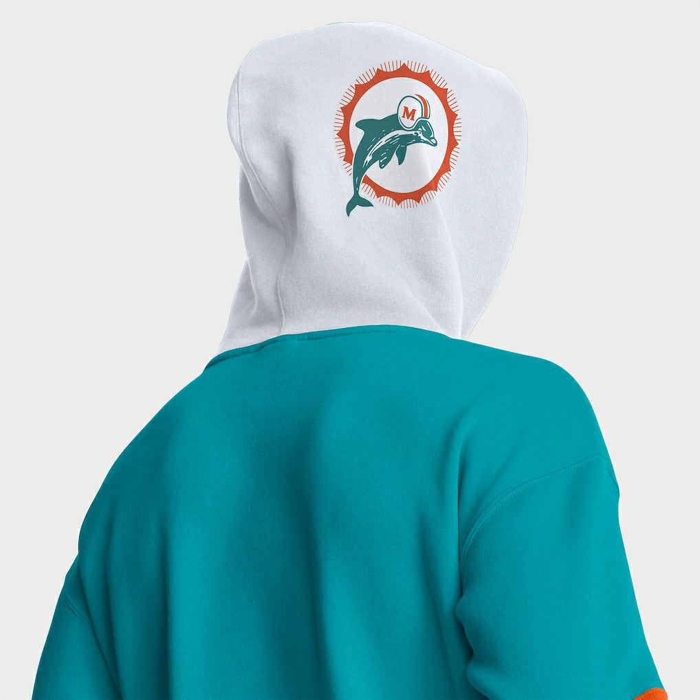 Helmet Retro Pullover Hoodie - Miami Dolphins Hoodies