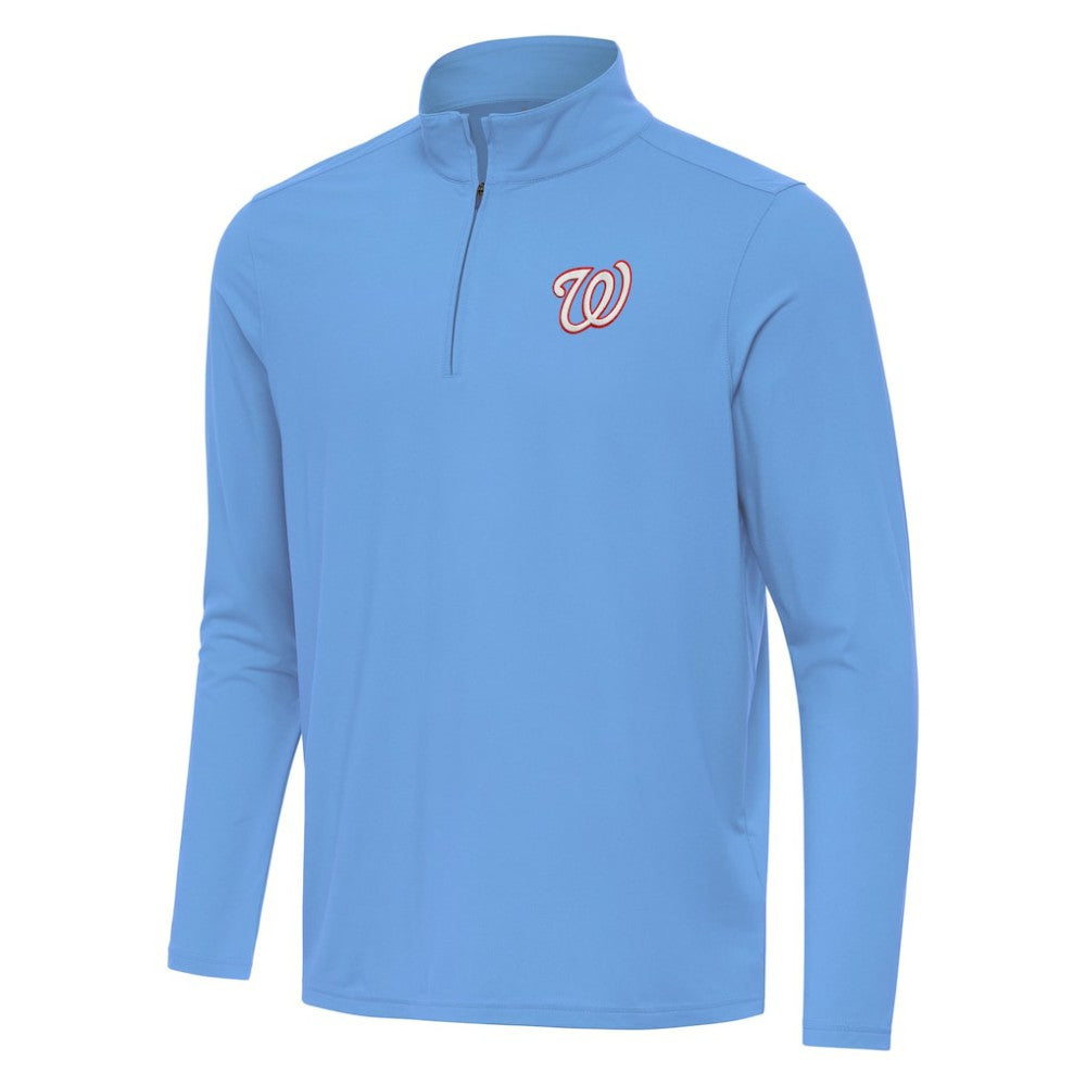 Powder Blue Washington Nationals Antigua Intent Quarter-Zip Top