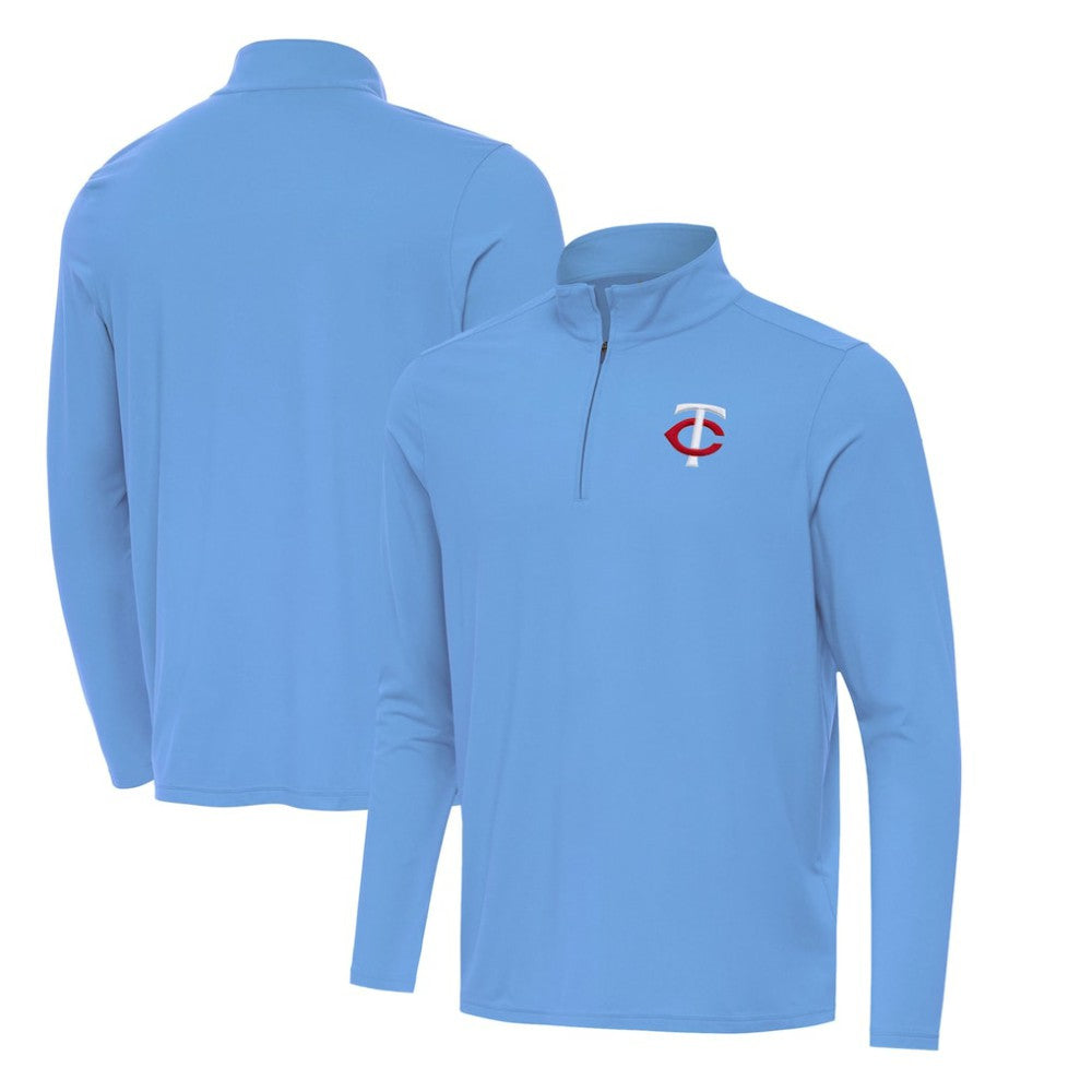 Powder Blue Minnesota Twins Antigua Intent Quarter-Zip Top