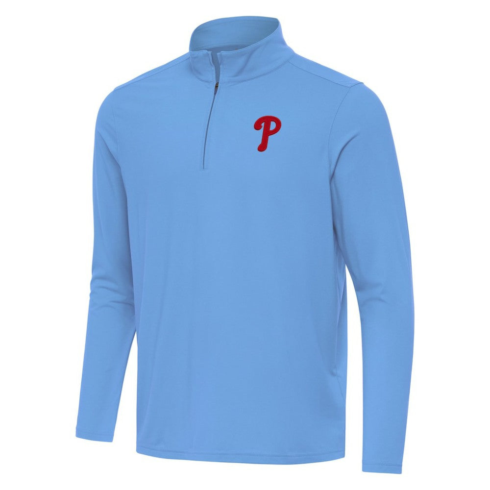 Powder Blue Philadelphia Phillies Antigua Intent Quarter-Zip Top