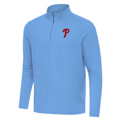 Powder Blue Philadelphia Phillies Antigua Intent Quarter-Zip Top