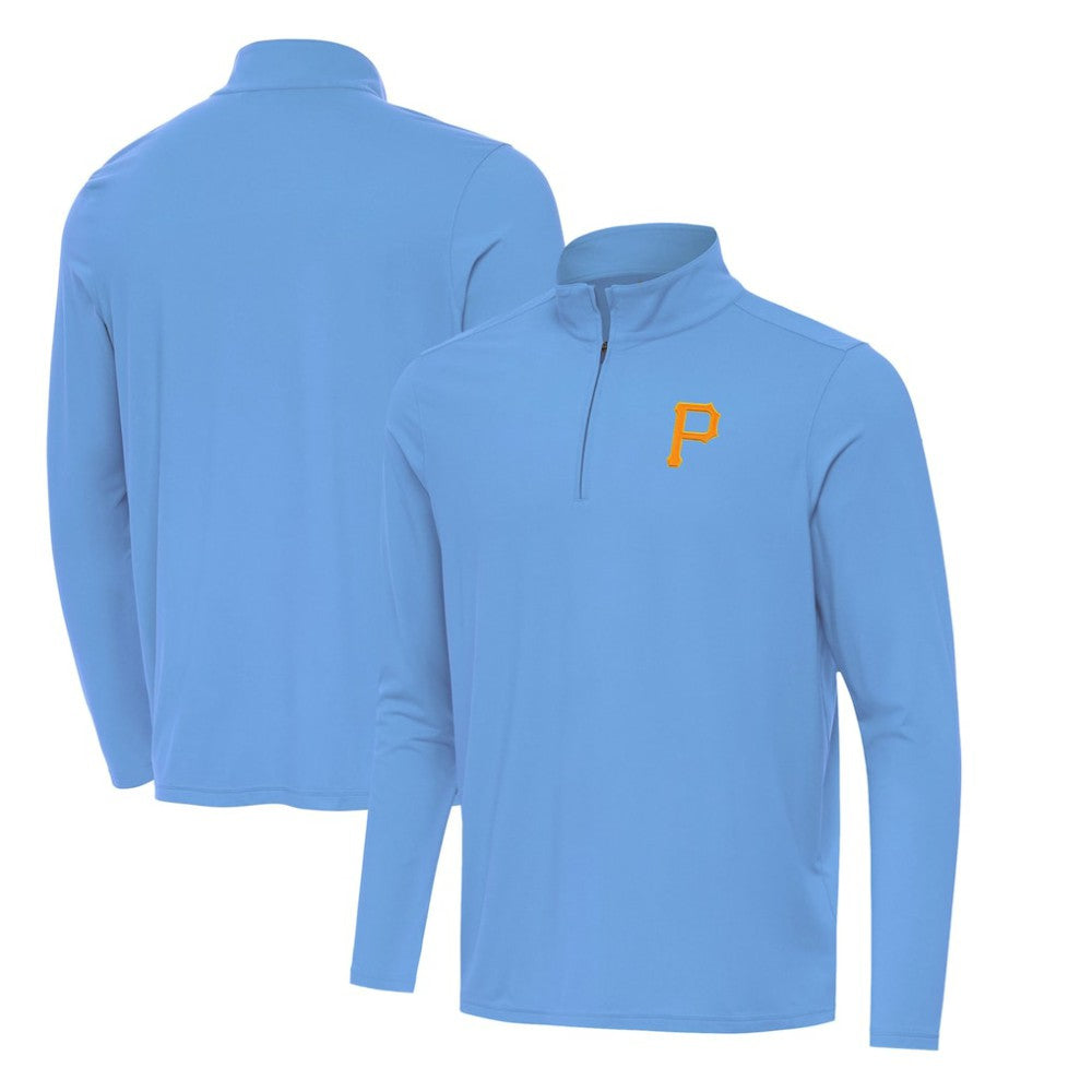 Powder Blue Pittsburgh Pirates Antigua Intent Quarter-Zip Top
