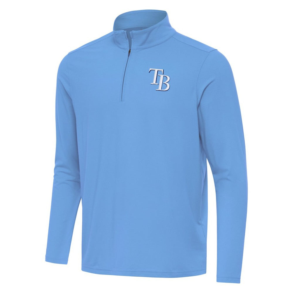 Powder Blue Tampa Bay Rays Antigua Intent Quarter-Zip Top