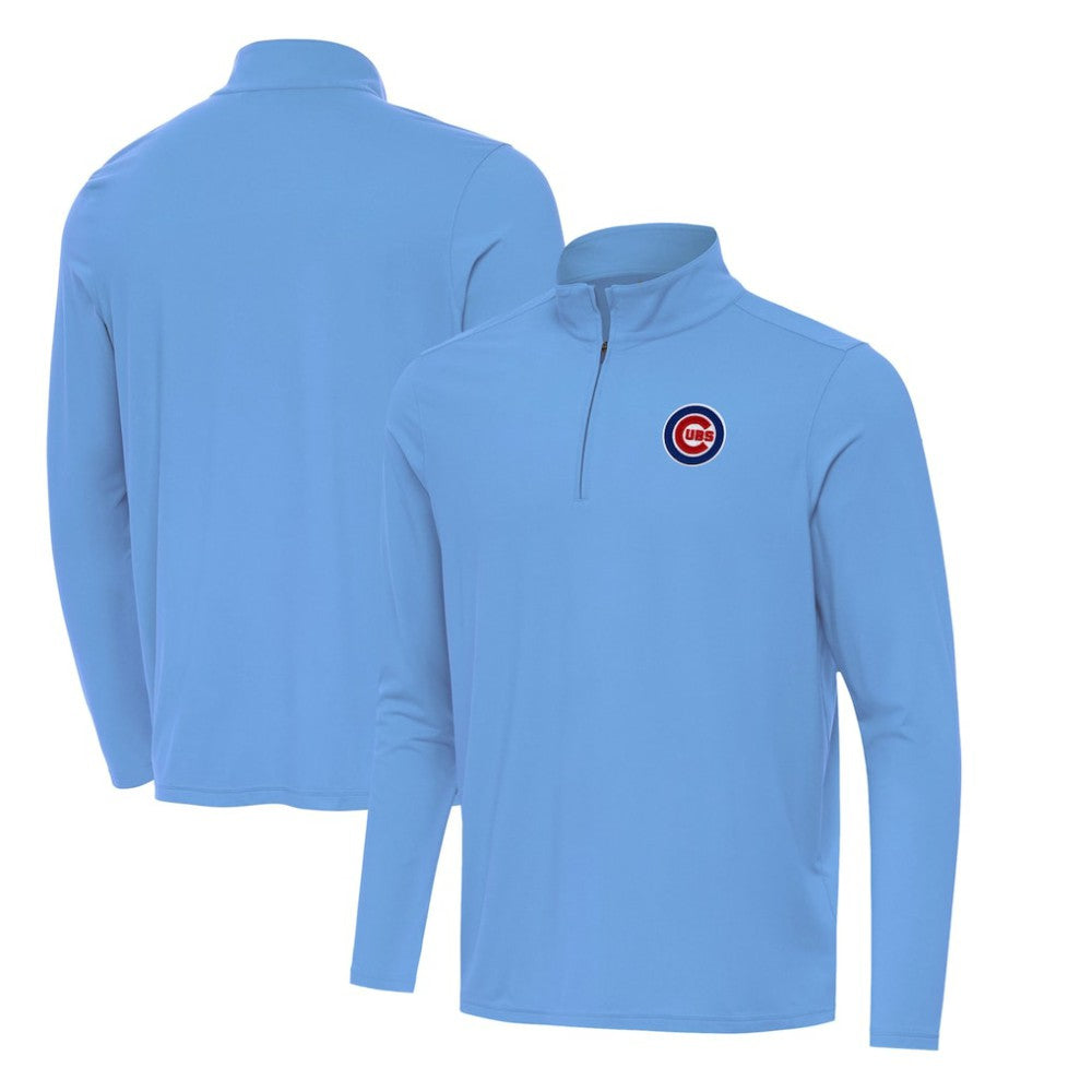 Powder Blue Chicago Cubs Antigua Intent Quarter-Zip Top