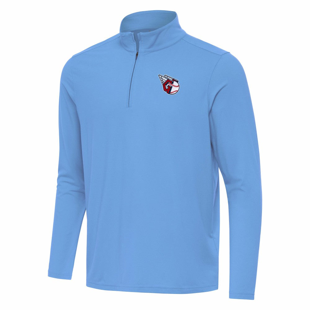Powder Blue Cleveland Guardians Antigua Intent Quarter-Zip Top
