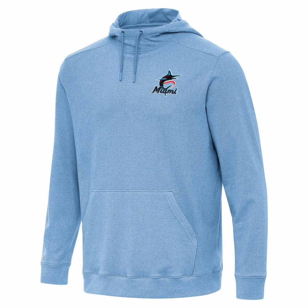 Heather Powder Blue Miami Marlins Antigua Cloud Pullover Hoodie