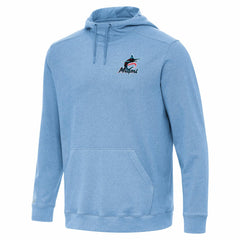 Heather Powder Blue Miami Marlins Antigua Cloud Pullover Hoodie