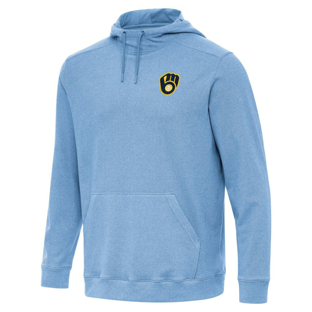 Heather Powder Blue Milwaukee Brewers Antigua Cloud Pullover Hoodie