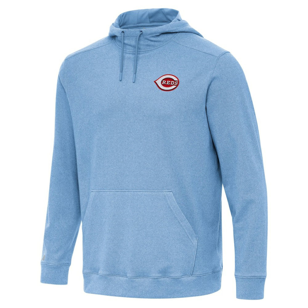 Heather Powder Blue Cincinnati Reds Antigua Cloud Pullover Hoodie