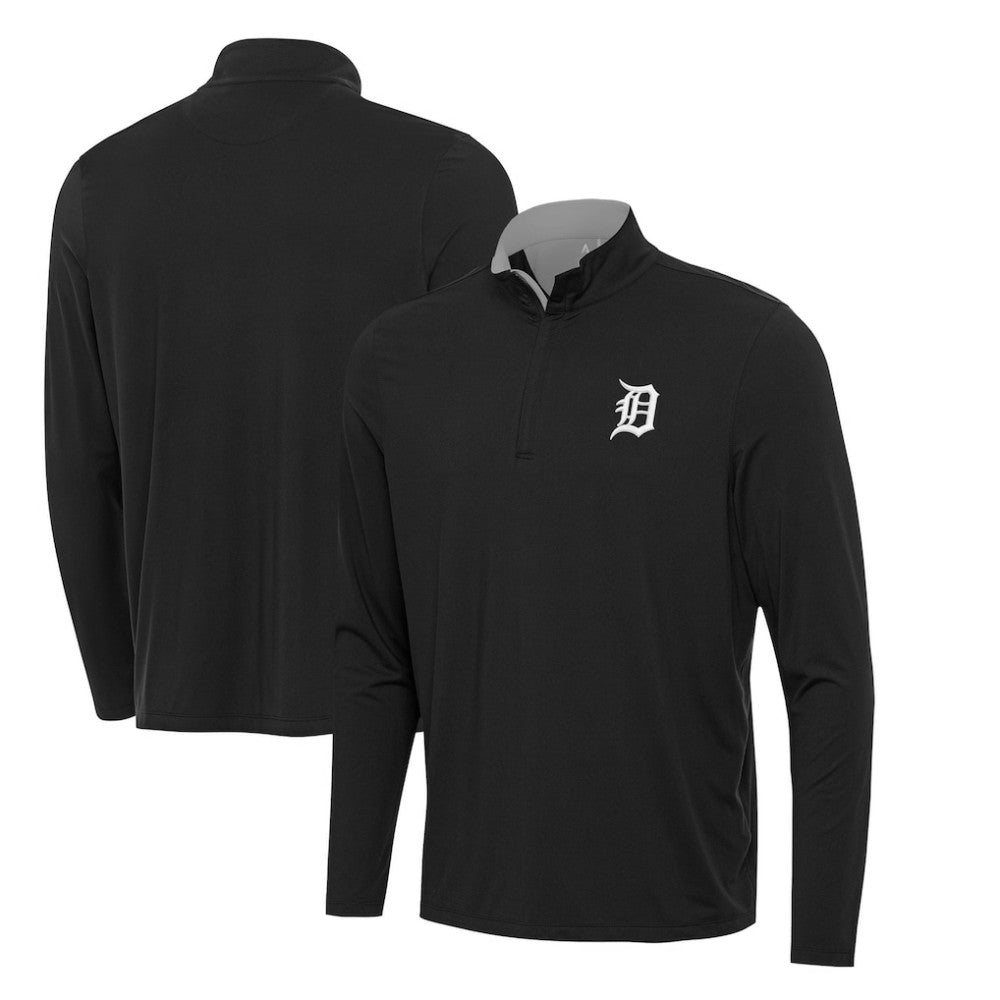 Black Detroit Tigers Antigua Content Quarter-Zip Top