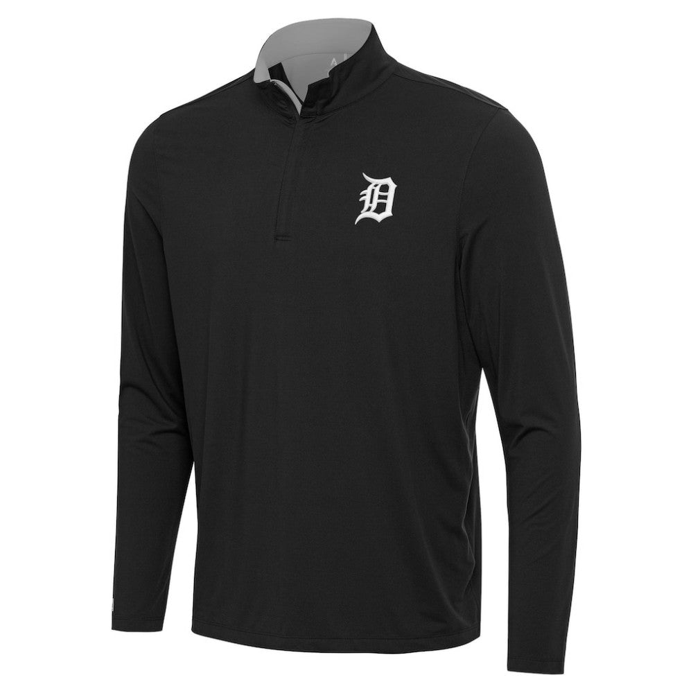 Black Detroit Tigers Antigua Content Quarter-Zip Top