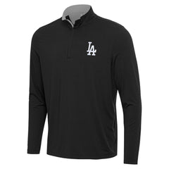 Black Los Angeles Dodgers Antigua Content Quarter-Zip Top