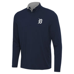 Navy Detroit Tigers Antigua Content Quarter-Zip Top