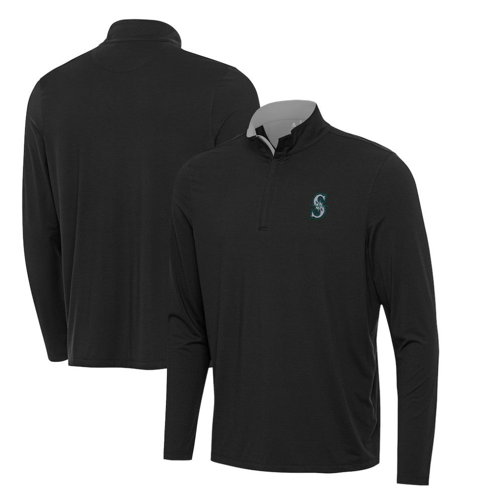 Black Seattle Mariners Antigua Content Quarter-Zip Top