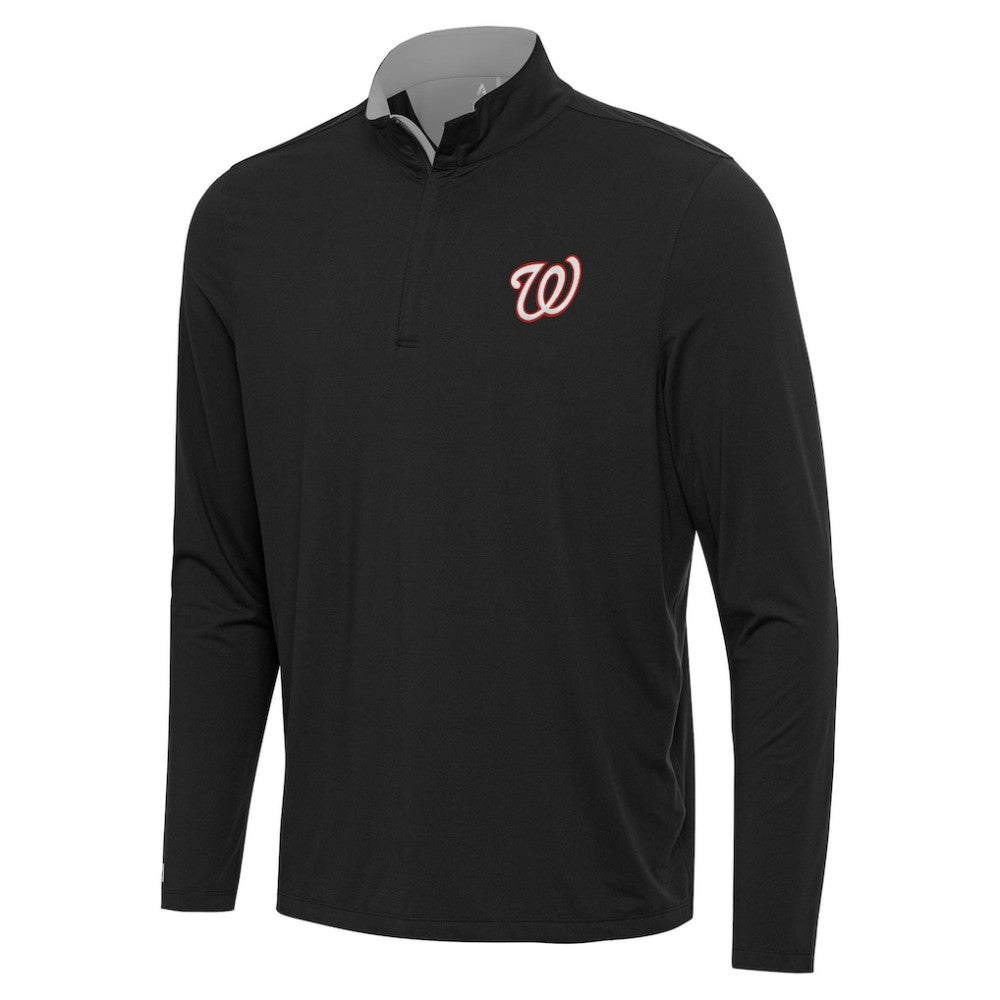 Black Washington Nationals Antigua Content Quarter-Zip Top