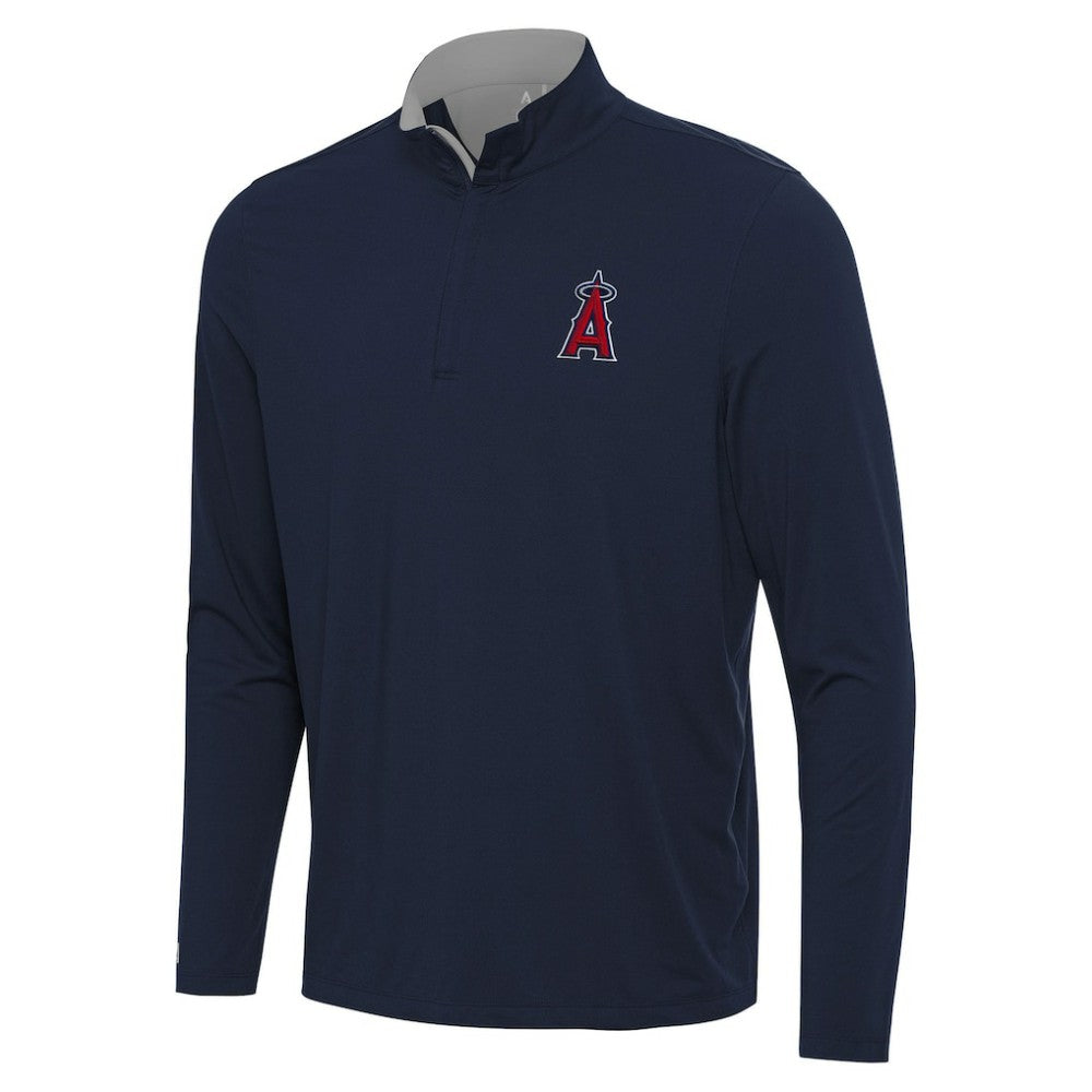 Navy Los Angeles Angels Antigua Content Quarter-Zip Top