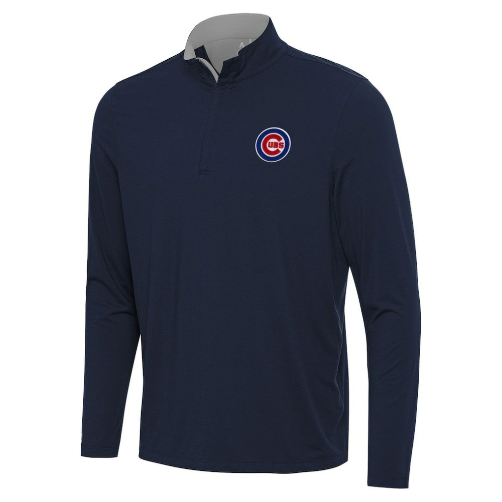 Navy Chicago Cubs Antigua Content Quarter-Zip Top