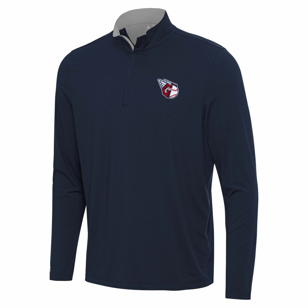 Navy Cleveland Guardians Antigua Content Quarter-Zip Top
