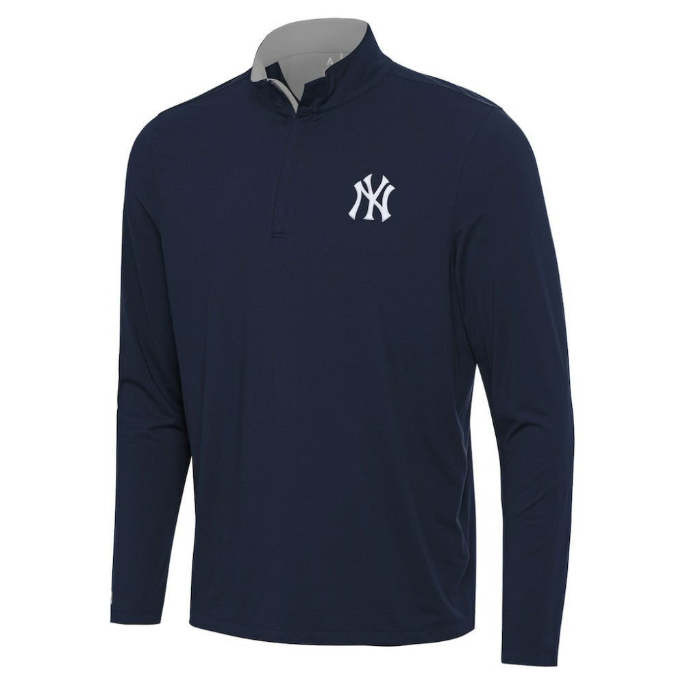 Navy New York Yankees Antigua Content Quarter-Zip Top