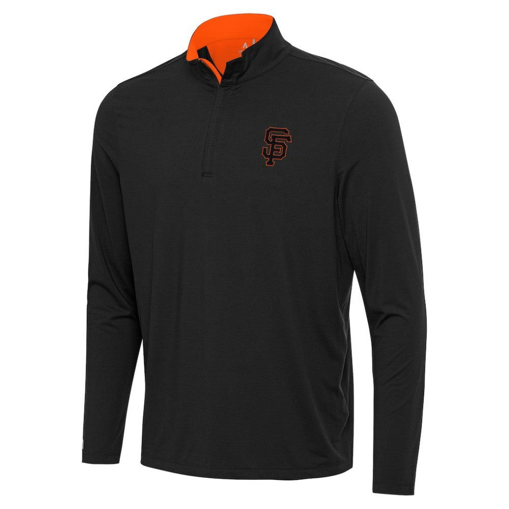 Black San Francisco Giants Antigua Content Quarter-Zip Top