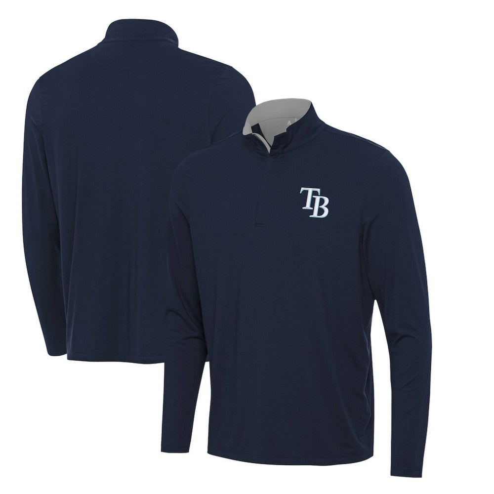 Navy Tampa Bay Rays Antigua Content Quarter-Zip Top