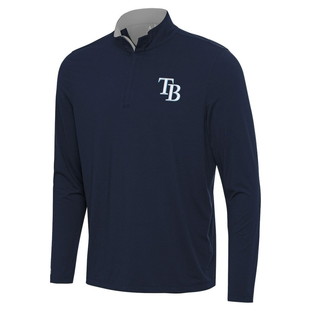Navy Tampa Bay Rays Antigua Content Quarter-Zip Top