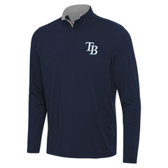 Navy Tampa Bay Rays Antigua Content Quarter-Zip Top