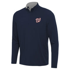 Navy Washington Nationals Antigua Content Quarter-Zip Top