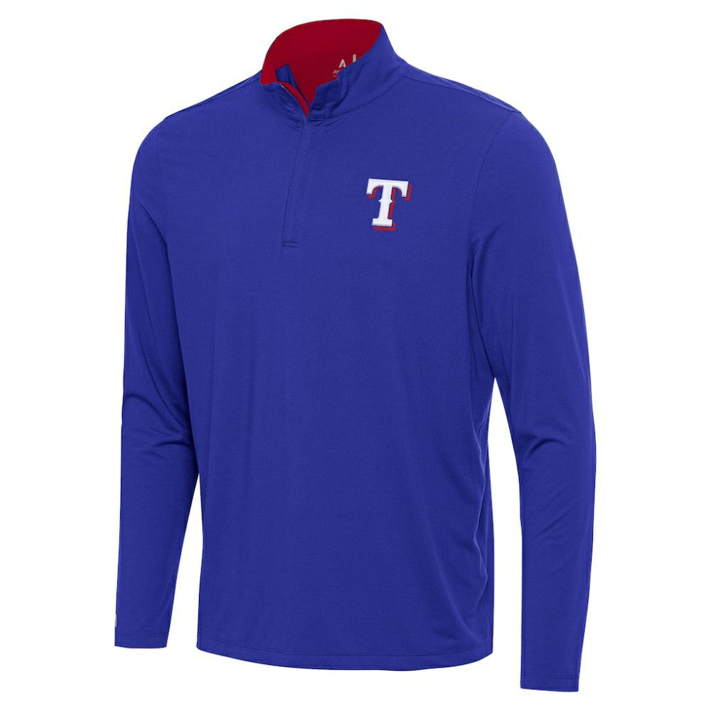 Royal Texas Rangers Antigua Content Quarter-Zip Top