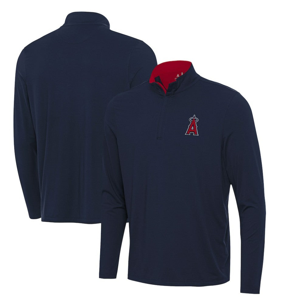 Navy Los Angeles Angels Antigua Content Quarter-Zip Top