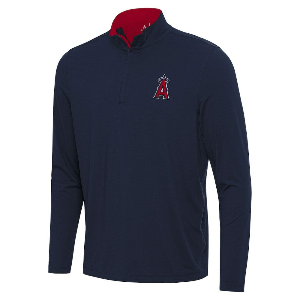 Navy Los Angeles Angels Antigua Content Quarter-Zip Top