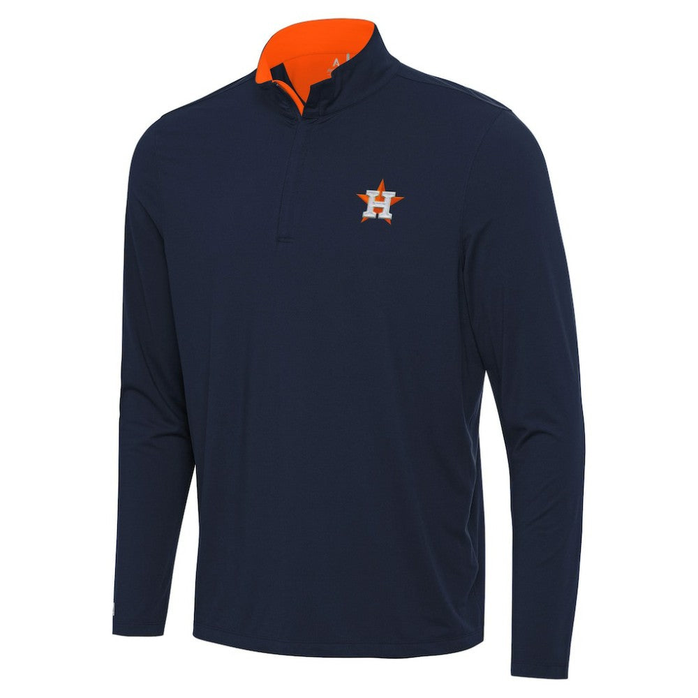 Navy Houston Astros Antigua Content Quarter-Zip Top