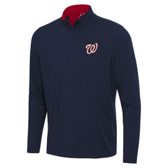 Navy Washington Nationals Antigua Content Quarter-Zip Top