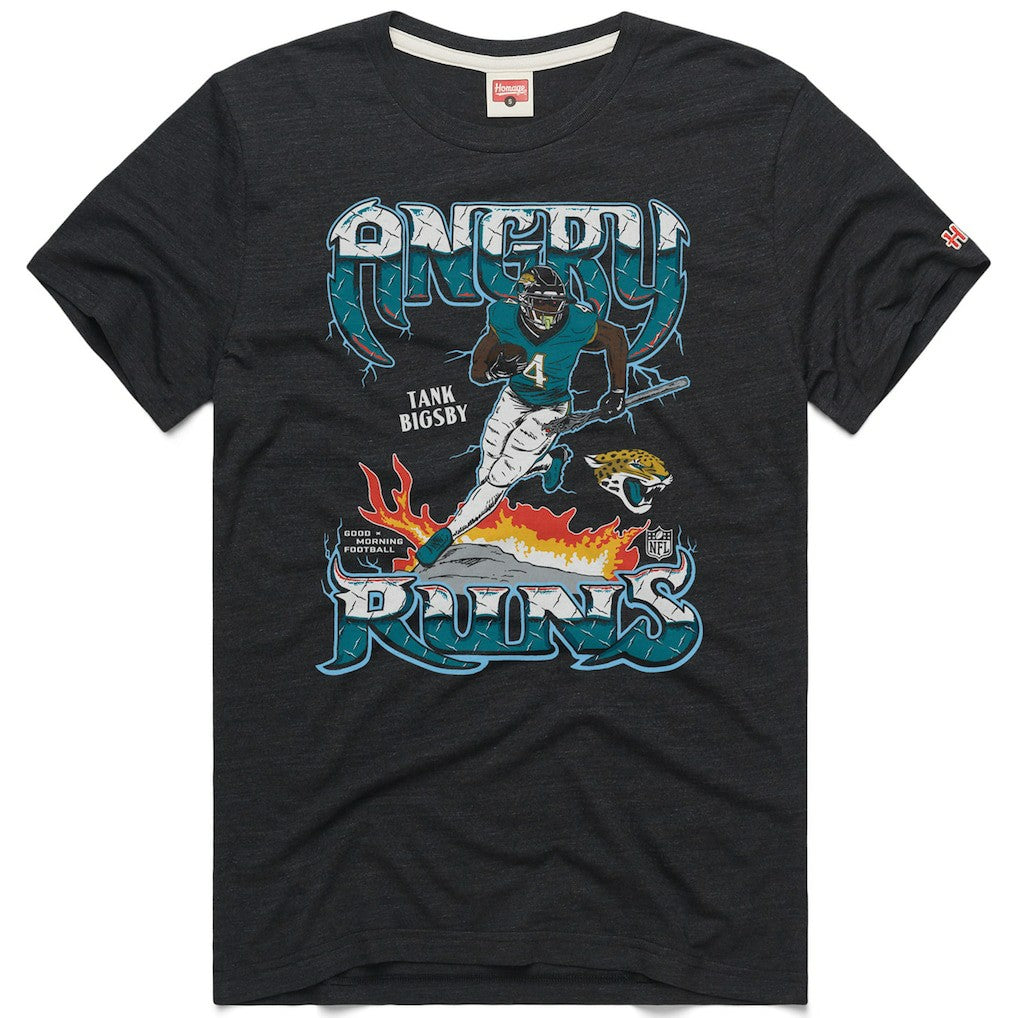 Tank Bigsby  Homage Unisex Angry Runs Player Graphic Tri-Blend T-Shirt - Jacksonville Jaguars T-shirts