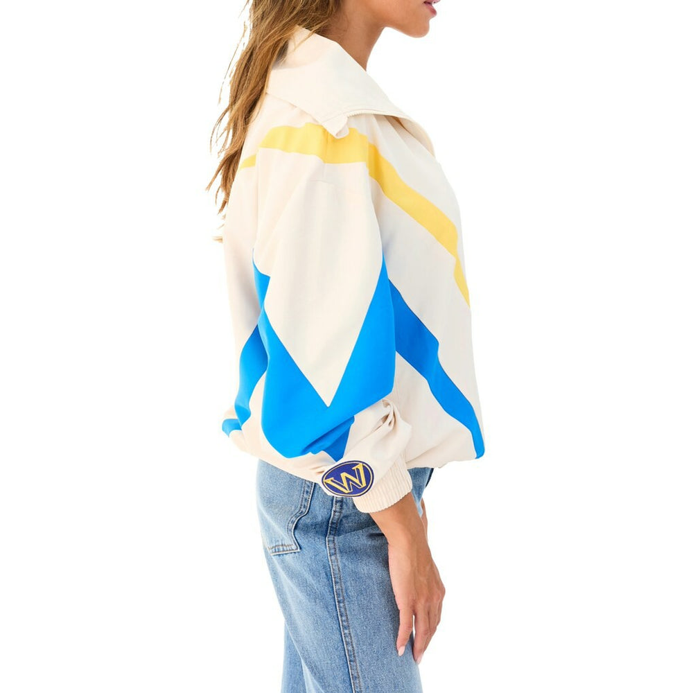 Golden State Warriors Terez Women's Retro Chevron Ripstop Quarter-Zip Windbreaker Jacket sale